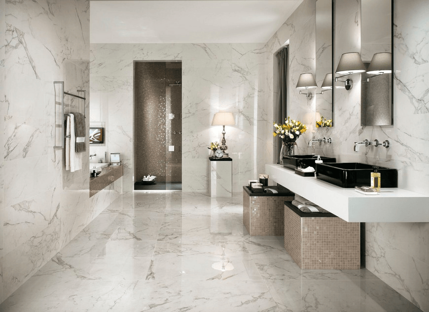 Modern marble bathroom refit